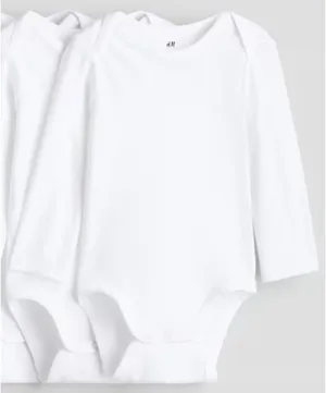 H&M White Long Sleeve Top Bodysuit L thumbnail 2