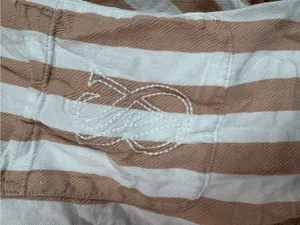 Victoria Secret Striped Wide-Leg Pajama Set- Beige & White thumbnail 3