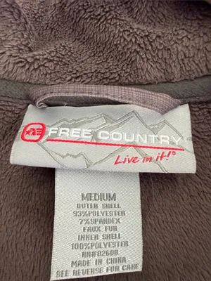 Free Country Mauve-Taupe Zip Front Trench Coat Woman’s Size Medium thumbnail 2