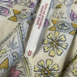 Free People Skirt Womens Medium Midi Floral Boho Festival Cream Purple Pockets thumbnail 4