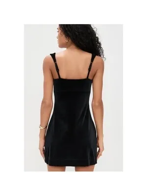 NWT Good American Black Velvet Mini Dress Women’s size XL thumbnail 16