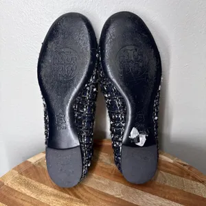 TORY BURCH Serena Reva Rare Navy White Boucle Tweed Ballet Flat Sz 8.5 $225‎ thumbnail 9