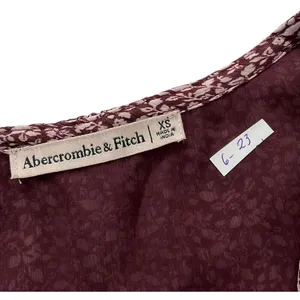 Abercrombie & Fitch Burgundy V-neck Blouse Women Top Size XS | 6-23 thumbnail 3