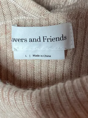 Lovers and Friends Womens Sydney Sweater Dress Large Beige Off Shoulder Revolve thumbnail 4