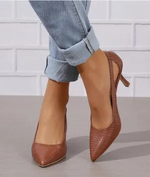 NEW Pumps Pointed Toe Pump Shoes Kitten Heel Comfort Cut Out Heel 8 thumbnail 4