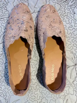 💥KLUB NICO Georgette Scalloped Pewter Floral Flat Made in Spain EU 36 US 6💛 thumbnail 3
