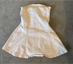 White denim mini dress thumbnail 2