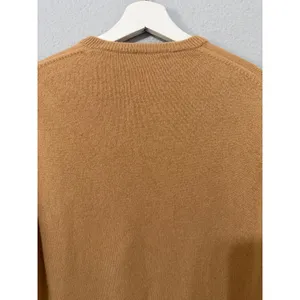 Wool Women Camel Knit Sweater M Tan V-Neck Long Sleeve Classic Minimalist Preppy thumbnail 8