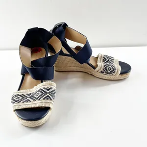 Tommy Hilfiger Yemina Ankle Strap Espadrille Wedge Sandals Navy Blue 6 thumbnail 2