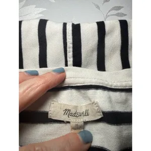 Madewell Black White Mixed Stripe Size Medium Casual Minimalist thumbnail 6