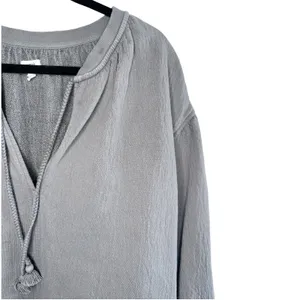 Aerie Easy Street Sweatshirt XS Gray Oversized Slouchy Tunic Tassel Coastal Boho thumbnail 5