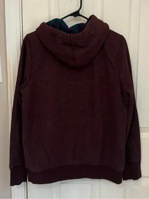 LL Bean Women’s Flannel Lined Zip Up Hooded Sweatshirt thumbnail 3