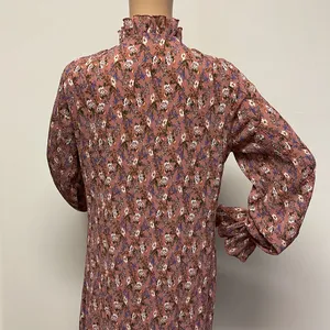 Nasty Gal Long Sleeve Mauve with Dainty Florals Maxi Long Dress size 4 thumbnail 7