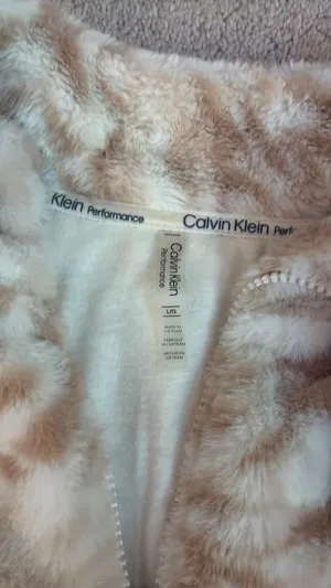Calvin Klein Leopard Print Fuzzy Quarterzip thumbnail 2