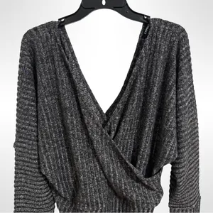 Express Charcoal V-Neck Sweater thumbnail 2
