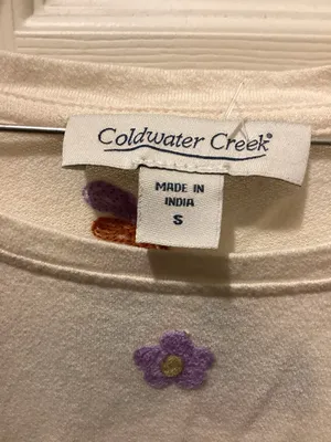 Coldwater Creek Cream Embroidered Floral Tunic thumbnail 2