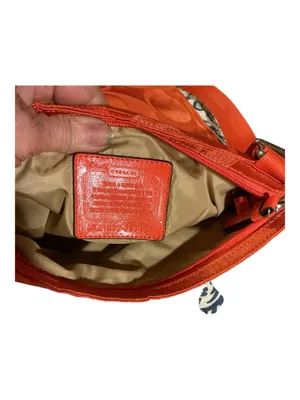 Authentic Coach Orange Signature Jacquard Nylon Crossbody Messenger Bag NWOT thumbnail 4