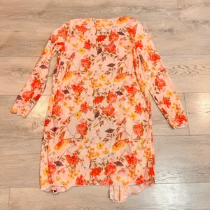 Womens Floral Print Kimono Cardigan Coverup Sheer Open Front‎ Duster Medium thumbnail 2