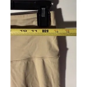 ododos Women's Beige Cropped Yoga Leggings M 16" Inseam Pull-On Stretch thumbnail 3