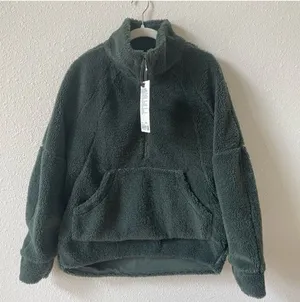 Lululemon Scuba Oversized Fleece Funnel Neck Smocked Spruce XS / Small Cozy thumbnail 1