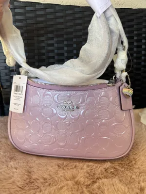 Coach CDA98 Patent Debossed Signature Teri Shoulder Bag Crossbody Light Violet thumbnail 6