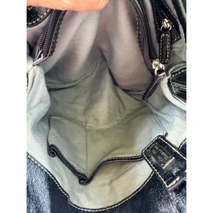 The Sak Mix Texture Patent Leather Suede Contrast Stitch Hobo Satchel Bag thumbnail 5