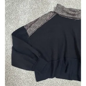 We The Free People At The Lodge Sweater Cropped Cowl Neck Fair Isle Knit Size S thumbnail 3