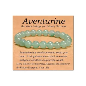 Dyed green aventurine stretchy bracelet thumbnail 8