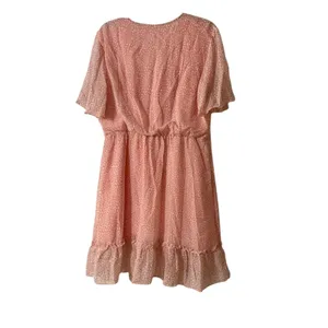 Pink floral‎ dress with ruffles Woman's Size XL thumbnail 3