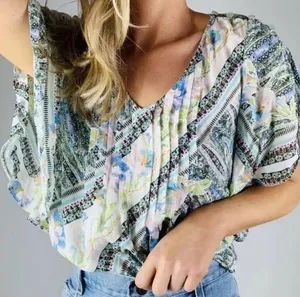 Maeve Anthropologie Maya Flutter Sleeve Top Size 12 US thumbnail 1