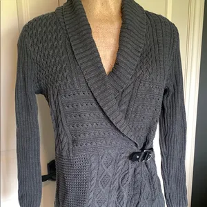 Ralph Lauren Gray Cardigan with Shawl Collar and Side Closure thumbnail 8