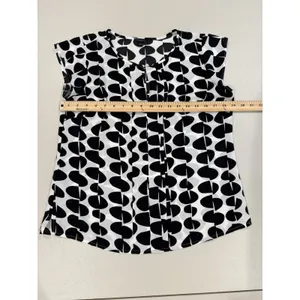 Ann Taylor Polka Dot Top Womens Small Lightweight Workwear Sheer Career Travel thumbnail 5