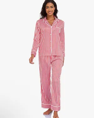 Serenedelicacy Women's Satin Pajama Set 2-Piece Silky Pj Set thumbnail 5