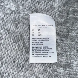 American Eagle Outfitters Gray and Cream Crop Wool Blend Cardigan 072626 thumbnail 4