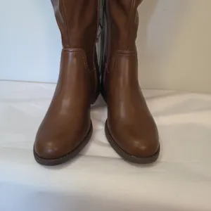 Chaps Alda Zip Up Tall Riding Boots Cognac Brown Size 7 Western Cowgirl thumbnail 5