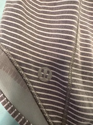 Lululemon Hotty Hot Grey Striped Shorts Tall thumbnail 3