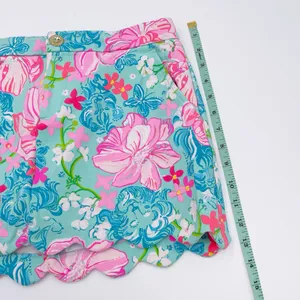 Lilly Pulitzer Colette Knit Skort Scallop Hem Size 0 Surf Blue Luscious Lions thumbnail 11