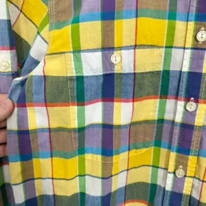 Lauren Ralph Lauren Women's Yellow Blue Plaid Cotton Button Down Shirt Preppy‎ thumbnail 4