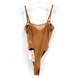 Micas Mesh Backless Sheer Patchwork Corset Slip Bodysuit‎ Womens 12 Boudoir Sexy thumbnail 9