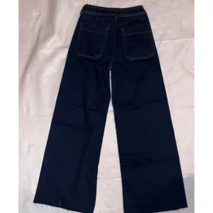 Maeve Anthropologie the Ettie High Rise Wide Leg Cropped Raw Hem Jeans Dark Wash thumbnail 8