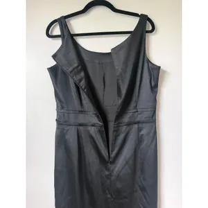 Talbots Sheath Dress Womens 12 Black Satin Pleated Formal Cocktail LBD NWT thumbnail 6
