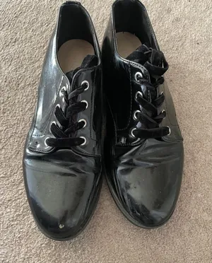 JustFab Black Patent Lace-Up Oxfords thumbnail 1