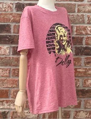 Pink Dolly Parton screen printed tee / XXL / New without tags thumbnail 5