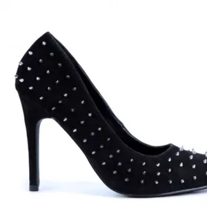 NEW REPORT JAEMON Metal Spike Heel Pointed Toe Black Western Nightout thumbnail 5