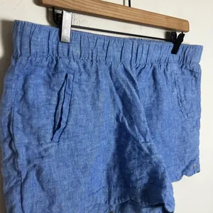 LILLY PULITZER- Brea Linen Shorts Blue Casual Pull On Summer Travel Resort Prep thumbnail 3
