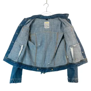 J.Crew Classic‎ Denim Trucker Jacket ATQ Sanded Blue XS Moto Grunge Rock Capsule thumbnail 9