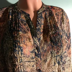 Liz Claiborne Sheer Button-Up Blouse SZ MD thumbnail 5