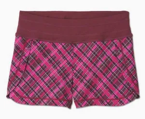 Athleta Stability Running Athletic Shorts: Plaid small‎ thumbnail 1