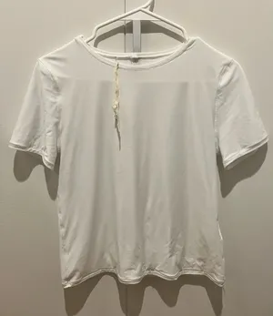 aerie White Crewneck Short Sleeve Top thumbnail 1