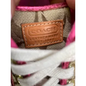 Coach Women's Metallic Pink /Tan Canvas Sneakers/ Shoes Size 7B SKU 4246 thumbnail 7